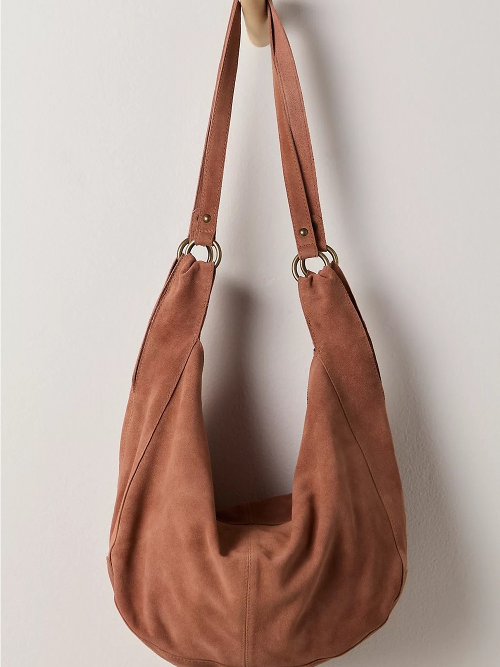 Free People Roma Suede Tote Bag in Rust Color